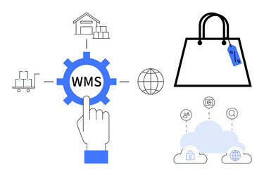 warehouse management system wms integration with e vector image