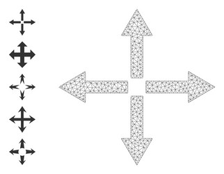 web mesh expand arrows icon with simple glyphs vector image