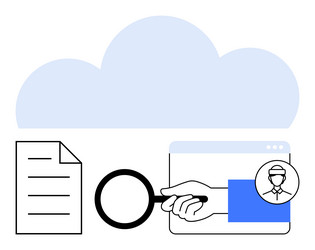 cloud data analysis and secure document inspection vector image