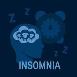 Insomnia concept in simple flat style vector