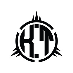 Kt logo monogram hexagon slice design template Vector Image