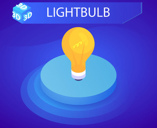 lightbulb isometric design icon web 3d colorful vector image