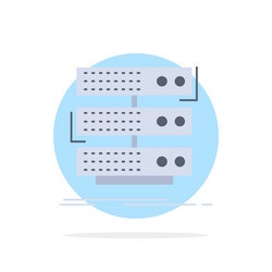 server storage rack database data flat color icon vector