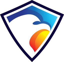 Shield gradient logo design Royalty Free Vector Image