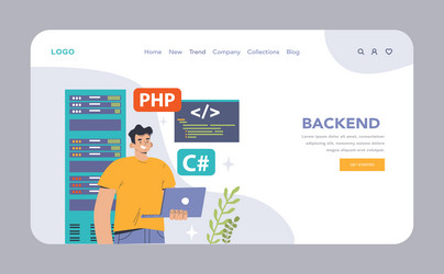 software development web banner or landing page vector image