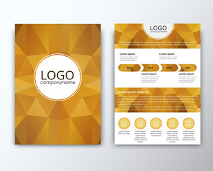 template flyer with polygonal background vector