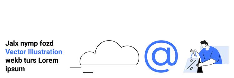 digital communication and cloud computing vector image