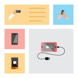 flat icon phone set of interactive display vector image