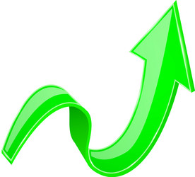 Green 3d up arrow vector