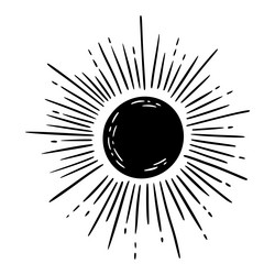 Mystic sun celestial hand vector