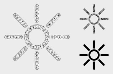 sun mesh 2d model and triangle mosaic icon vector image