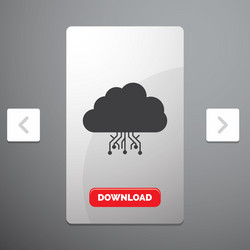 cloud computing data hosting network glyph icon vector image
