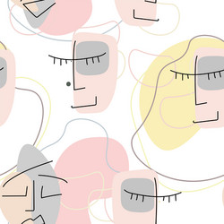 face line pattern abstract drawing seamless print vector image