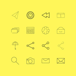 interface linear icon set simple outline icons vector image
