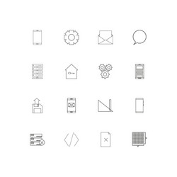 internet technologies linear thin icons set vector image