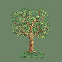 Abstract Tree Point Pattern vector image