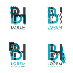 Bh logo set abstract modern graphic vector