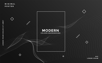 black background with particle wave effect design vector image