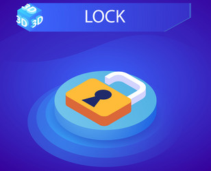 lock isometric design icon web 3d colorful vector image