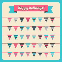 set of bunting and garland vector