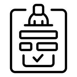 account form icon outline web page vector image