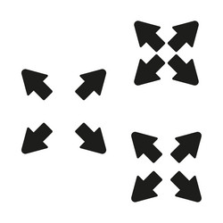 full screen and exit icon set size vector image