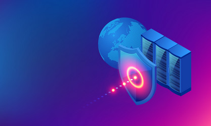 hacker attacking server or database network vector image