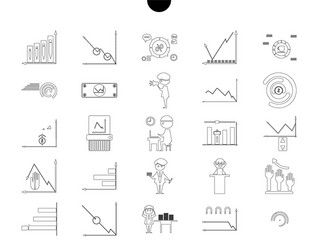 outline web icon set - money finance payments vector