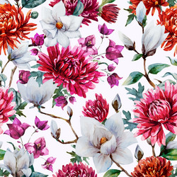 watercolor floral pattern Vector Image