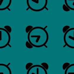 Alarm clock web icon flat design seamless pattern vector