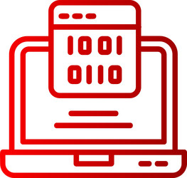 coding line gradient icon vector image