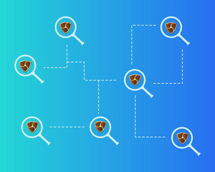 cryptocurrency nem blockchain with magnifying vector image
