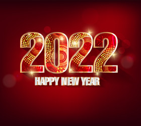 Happy new year 2022 background golden shiny vector