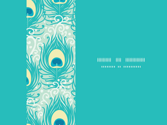 peacock feathers frame horizontal seamless pattern vector