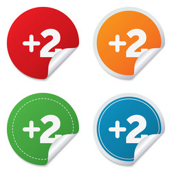 Plus two sign add two symbol Royalty Free Vector Image