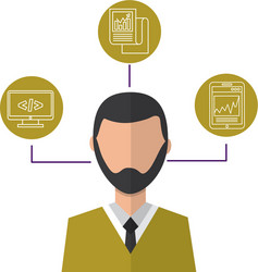 portrait of man coding programmer vector image