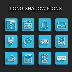 set line cloud sync refresh calendar with check vector image