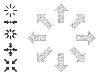 web network expand arrows icon with simple glyphs vector image