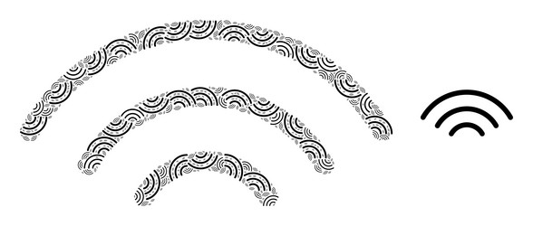 wi-fi source recursion collage vector image