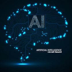 abstract technological brain with artificial vector image