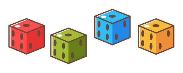 Cubes with holes denoting numbers rpg game dice vector