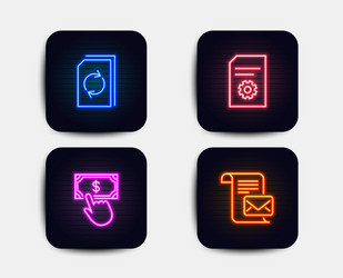 neon glow lights set payment click file settings vector image