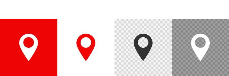 Set map pin icon in flat style button gps pointer vector