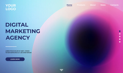 website landing page template with abstract vector image