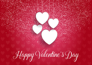 decorative valentines day background with hanging vector