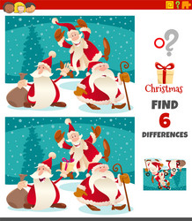 differences game with santa claus characters vector image