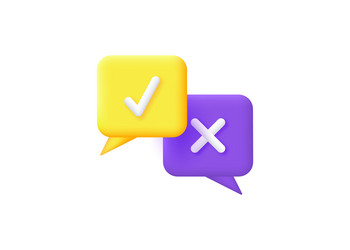 icons of buttons with survey yes or no isolated vector image