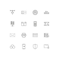 Internet technologies simple linear icons set vector