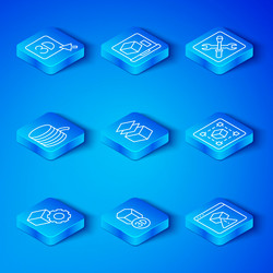 set line isometric cube layers 3d printer vector image