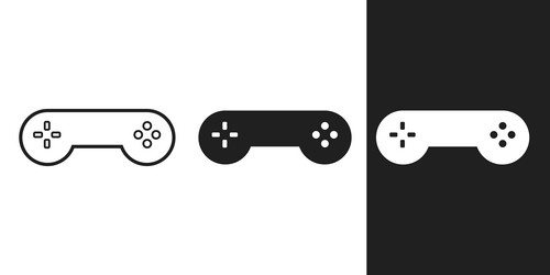 simple digital modern gamepad icons in 3 form vector image